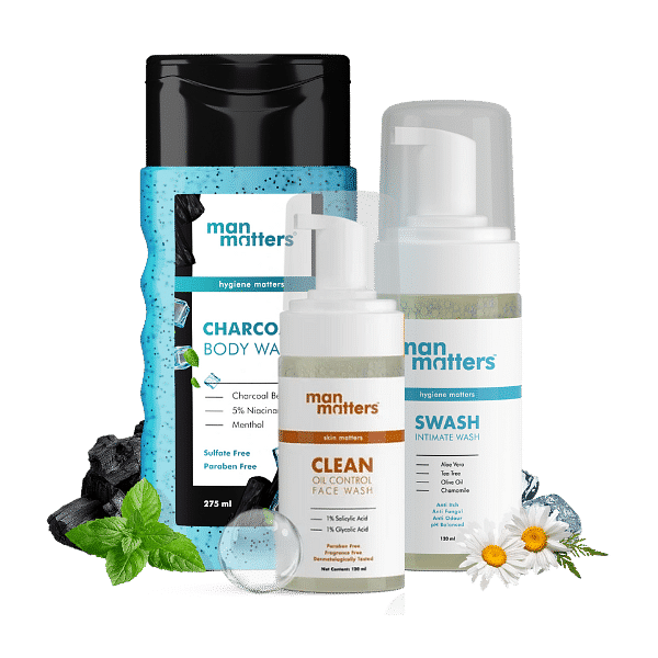 Full Body Cleansing Kit - Charcoal Body Wash + Intimate Wash + Face Wash