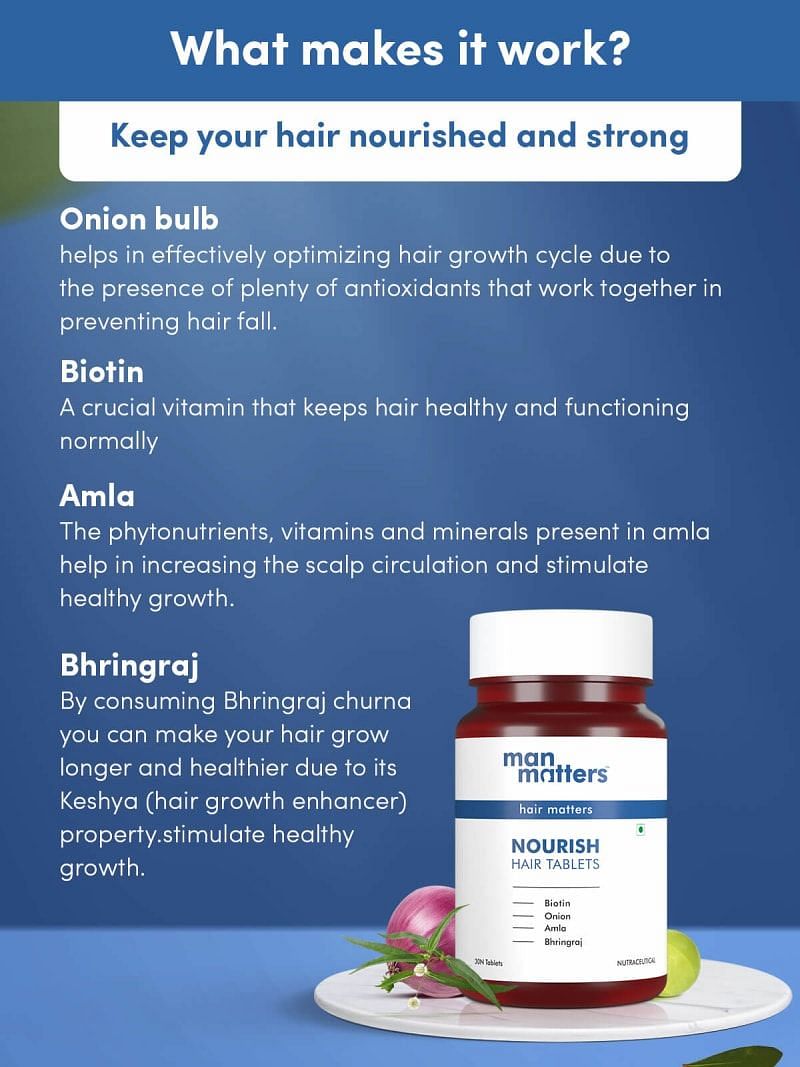 Hair Supplements with Biotin, Bhringraj, Amla