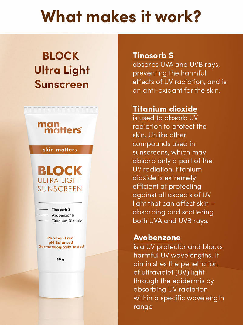 Sunscreen for oily skin made with Tinosorb S, Titanium Dioxide, Avobenzone