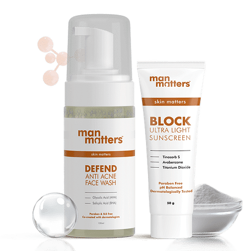 Sun Protection Kit| 1x BLOCK Ultra Light Sunscreen + 1x Defend Anti Acne Face Wash