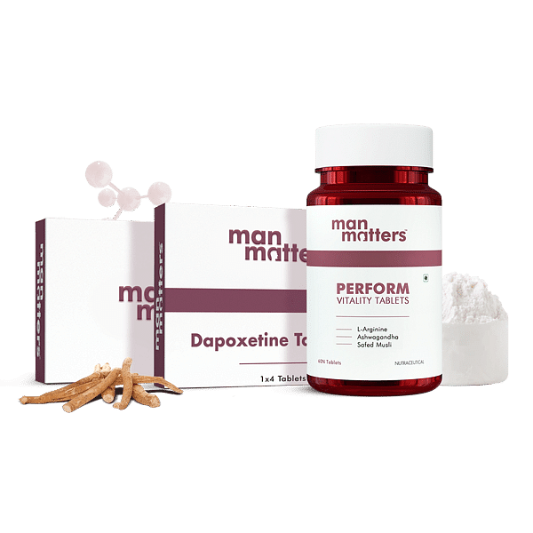 Dapoxetine Tablets, PERFORM Vitality Energy Booster Tablets and Tadalafil Tablets to improve stamina and endurance 