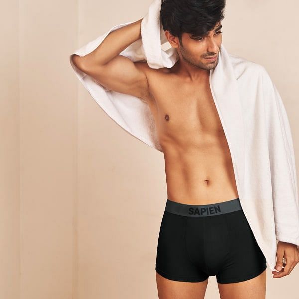 Model with a Comfortable Men's Underwear