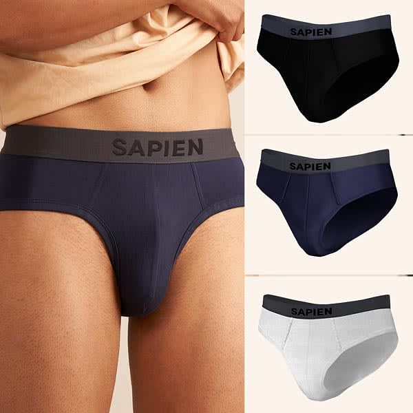 Sapien Briefs for Men (Pack of 3 Men's Underwear)